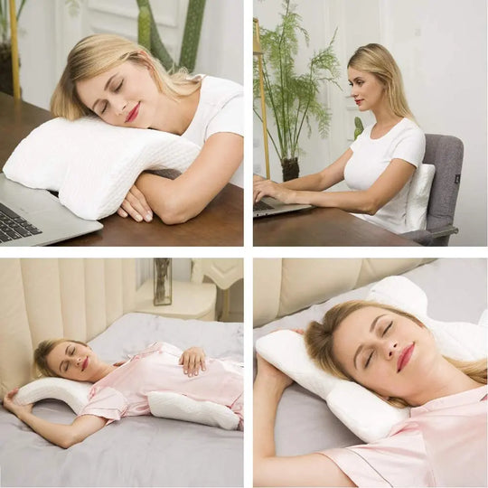 U-Shaped Memory Foam Neck Pillow for Travel and Neck Pain Relief – Ergonomic Neck Support Pillow for Side Sleepers