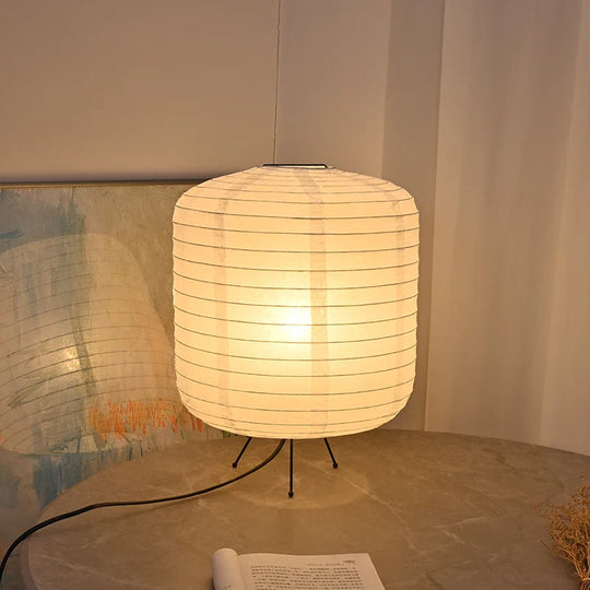 Japanese Rice Paper Table Lamp with Bamboo Frame – Elegant Minimalist Design for Bedroom or Living Room