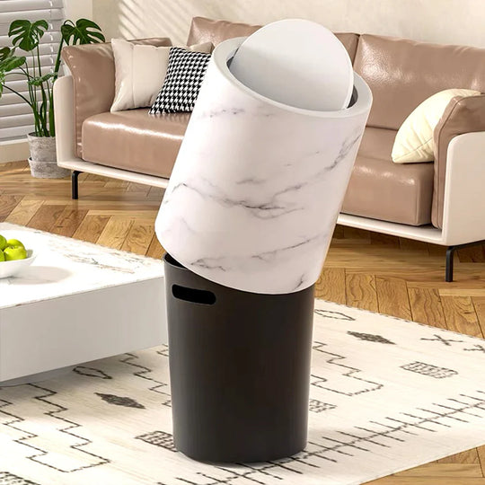 Nordic Marble Style Trash Bin | Smart and Functional | Luxurious Style