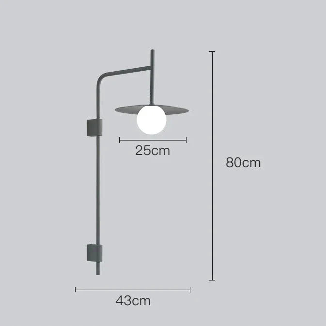 Variant image for Modern Adjustable Wall Light - Iron and Glass Bedside Sconces in Black, Grey, and White, Perfect for Elegant Ambiance-6