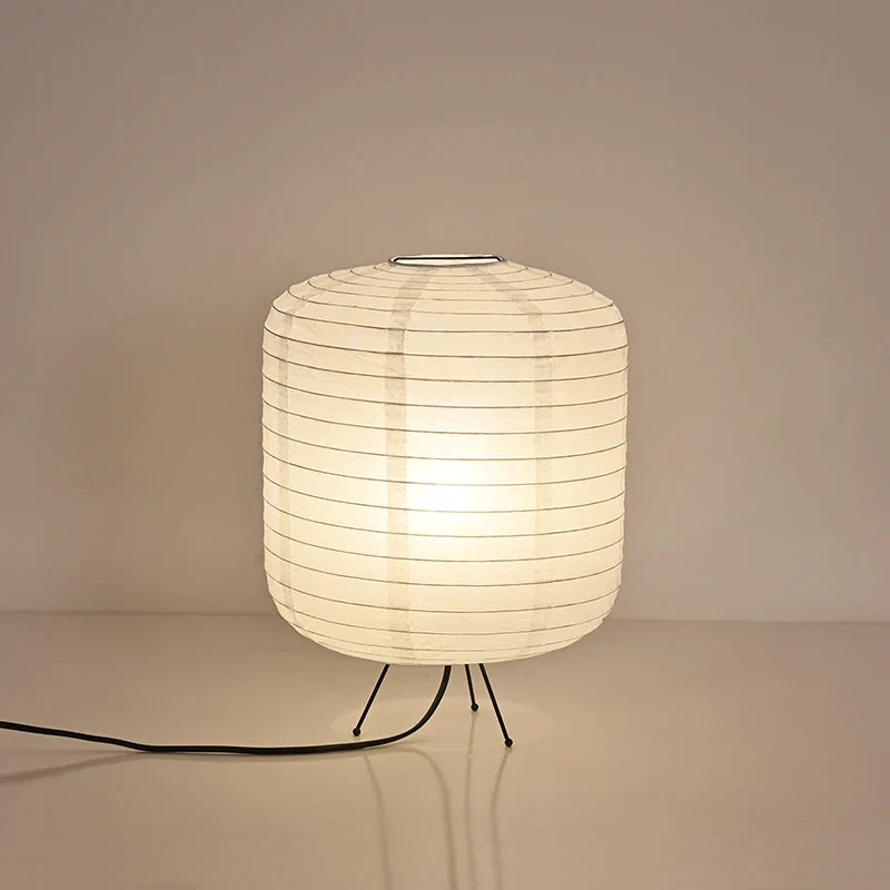 Japanese Rice Paper Table Lamp with Bamboo Frame – Elegant Minimalist Design for Bedroom or Living Room