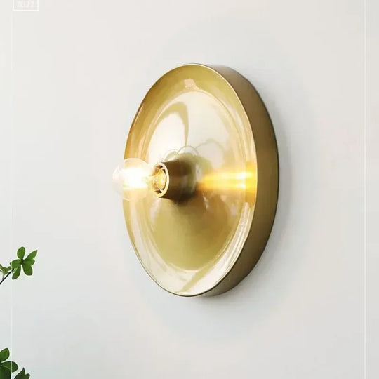 Variant image for Bauhaus Style Wall Lamp with Walnut Wood and LED Halo - Modern Flush Mount Wall Sconce Lighting in Two Sizes-9