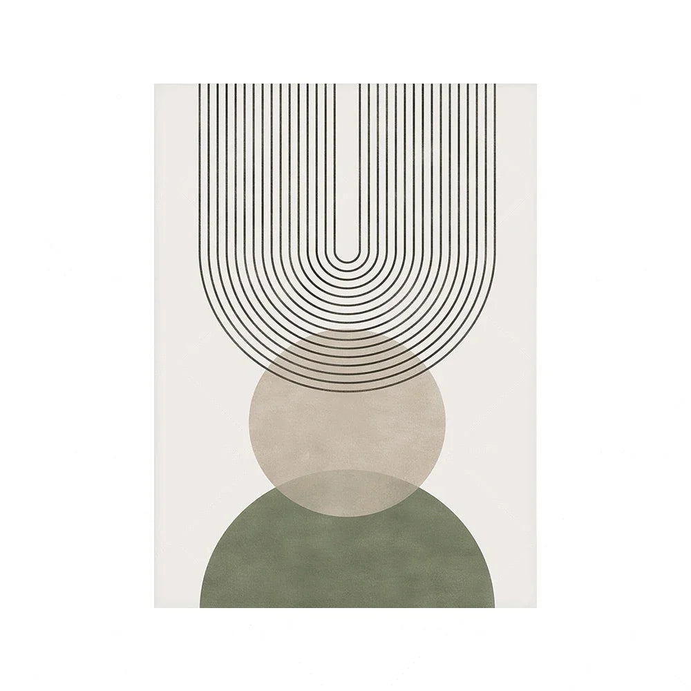 Variant image for Abstract Boho Geometric Canvas Wall Art Print in Sage Green – Unframed Canvas Decor for Living Room and Office-3