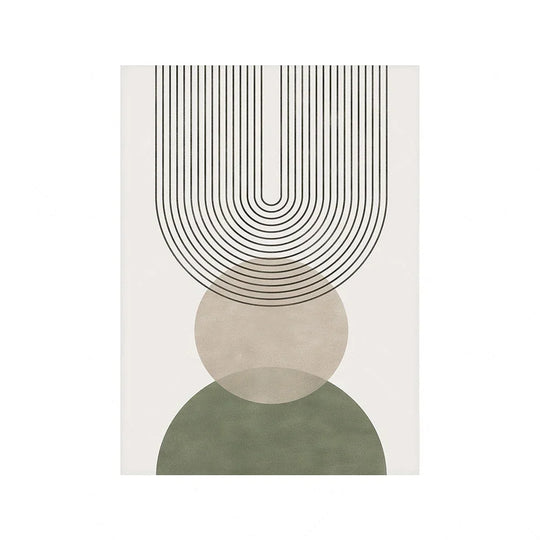 Variant image for Abstract Boho Geometric Canvas Wall Art Print in Sage Green – Unframed Canvas Decor for Living Room and Office-3