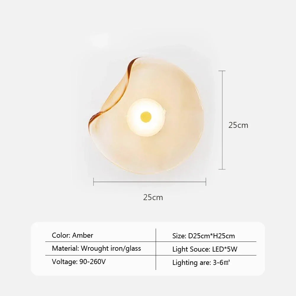 Variant image for Modern LED Glass Wall Lamp Sconce Light – Elegant Design in Blue, Gray, Amber for Stylish Home Illumination-2