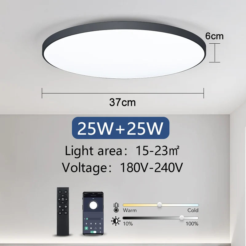 Variant image for Smart LED Ceiling Light Fixture with Remote Control – Dimmable Flush Mount Ceiling Lamp for Bedroom and Living Room-3