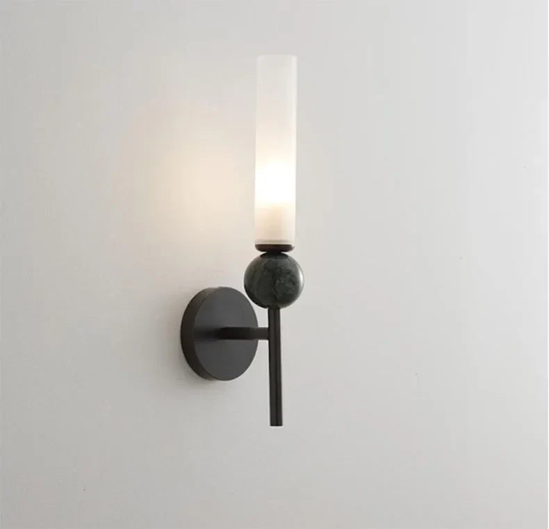 Marble Wall Sconce Light with Copper Body – Elegant Gold or Black Finish for Stylish Indoor Lighting