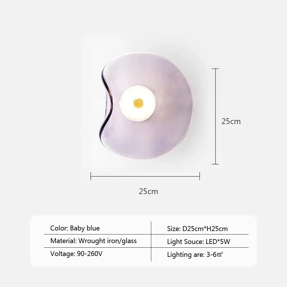Variant image for Modern LED Glass Wall Lamp Sconce Light – Elegant Design in Blue, Gray, Amber for Stylish Home Illumination-3