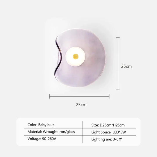 Variant image for Modern LED Glass Wall Lamp Sconce Light – Elegant Design in Blue, Gray, Amber for Stylish Home Illumination-3