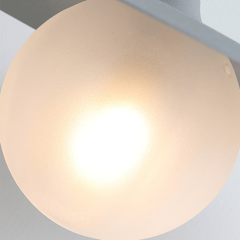 Modern Adjustable Wall Light - Iron and Glass Bedside Sconces in Black, Grey, and White, Perfect for Elegant Ambiance