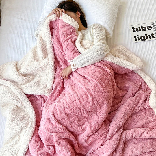 Premium Silky Flannel Fleece Throw Blanket - Lightweight 3D Checkered Design for All Seasons, 50 x 60 Inches