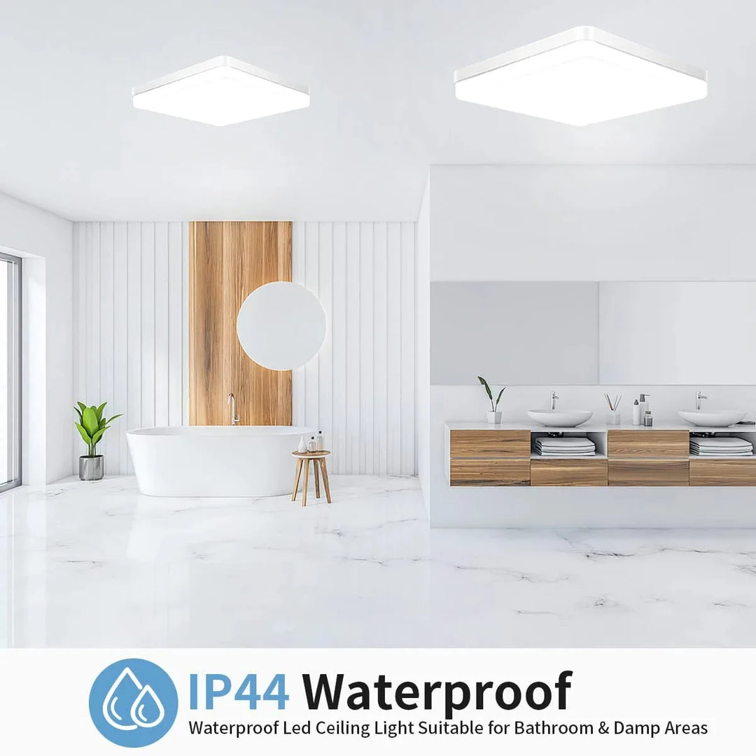 Modern LED Flush Mount Ceiling Light with Adjustable Color Temperature – Square Design for Living Room