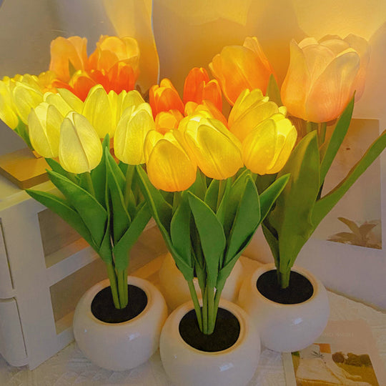 Elegant Tulip Night Light with LED Glow – Faux Flower Mood Lamp for Cozy Ambiance
