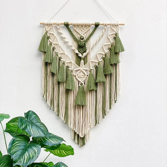 Variant image for Bohemian Macrame Wall Hanging Tapestry – Geometric Cotton Wall Art Decor for Living Room and Home-2