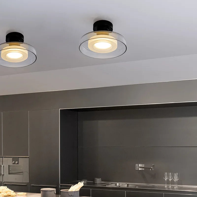 Modern LED Wall Lamp with Clear and Gray Glass Shades – Stylish Wall Sconces for Ambient Lighting