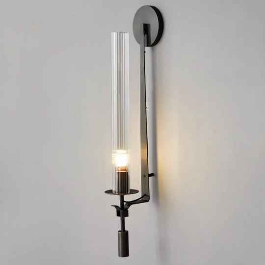 Variant image for Modern Gold Wall Sconce – Elegant Iron and Glass Wall Light for Bedroom and Living Room Décor-2