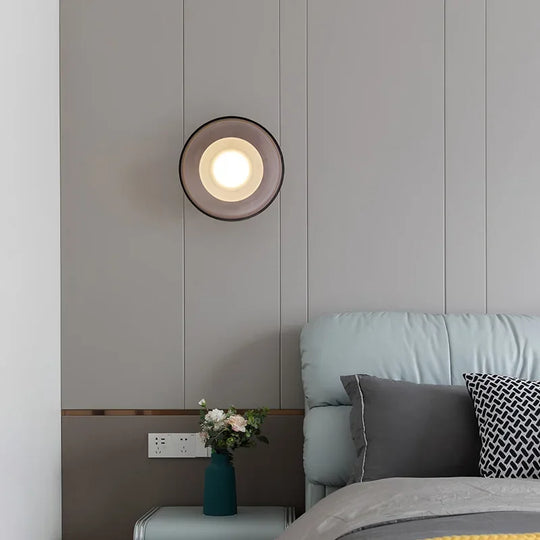 Modern LED Wall Lamp with Clear and Gray Glass Shades – Stylish Wall Sconces for Ambient Lighting