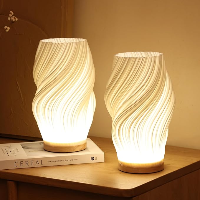 Contemporary Dimmable USB Table Lamp with Wooden Base – Stylish Bedside or Desk Lamp for Modern Living Room