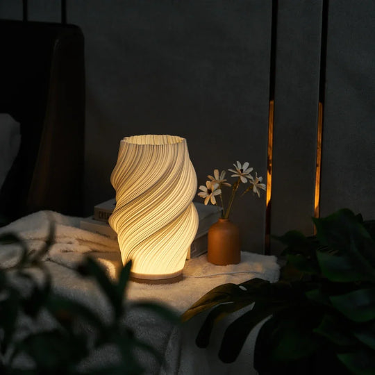 Contemporary Dimmable USB Table Lamp with Wooden Base – Stylish Bedside or Desk Lamp for Modern Living Room