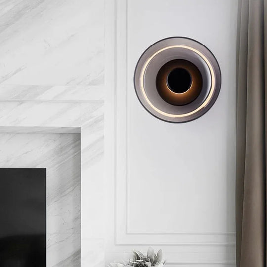 Modern Glass Wall Light Sconce – Energy-Efficient LED, Available in Smoke Gray and Champagne Gold, Ideal for Elegant Home Decor