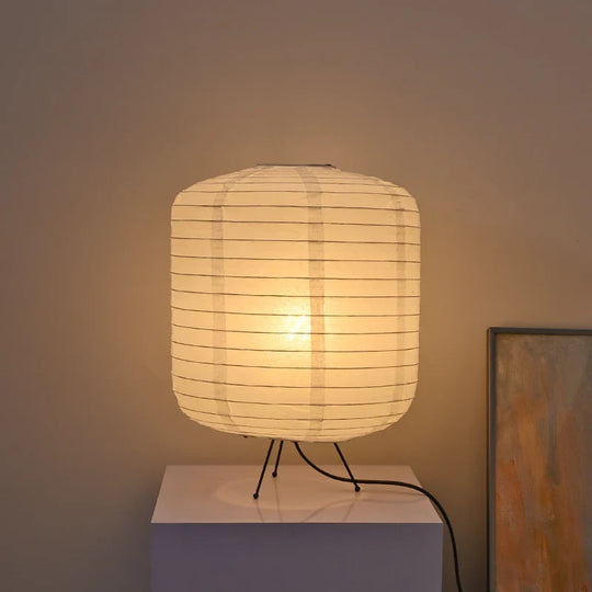 Japanese Rice Paper Table Lamp with Bamboo Frame – Elegant Minimalist Design for Bedroom or Living Room