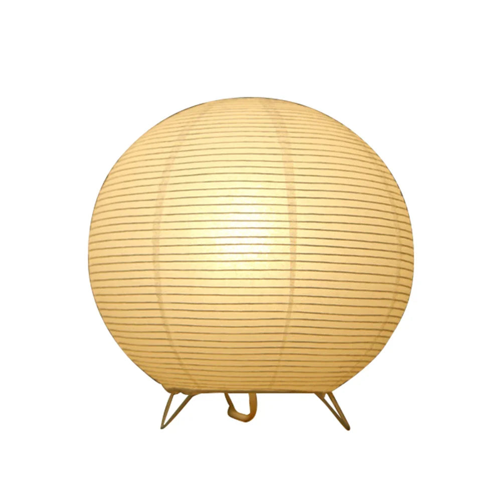 Japanese Rice Paper Table Lamp with Bamboo Frame – Handcrafted Minimalist Design for Bedroom and Living Room