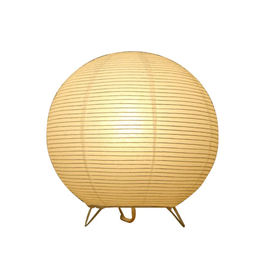 Japanese Rice Paper Table Lamp with Bamboo Frame – Handcrafted Minimalist Design for Bedroom and Living Room