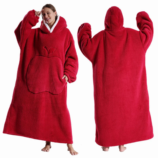 Variant image for Extra Long Hooded Wearable Blanket Hoodie for Adults – Cozy Flannel Throw with Sleeves and Pocket in Multiple Colors-8