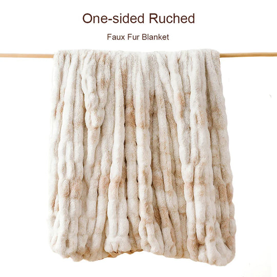 Faux Rabbit Fur Throw Blanket | Luxuriously Soft | Unparalleled Warmth