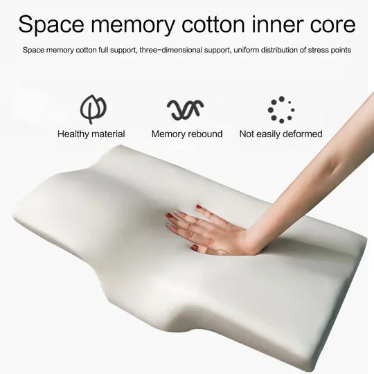 Cervical Memory Foam Neck Pillow for Neck Pain Relief – Anti-Snoring and Ergonomic Neck Support Pillow