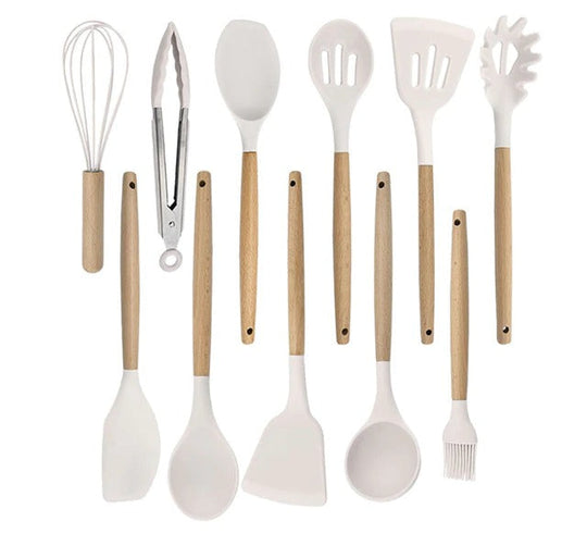 Variant image for 11-Piece Silicone Cooking Utensil Set with Wooden Handles – Nonstick, BPA-Free Kitchen Tools-2