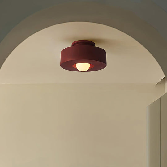 Modern Resin Flush Mount Ceiling Light – 30cm Geometric Design for Indoor Use, Compatible with LED Bulbs