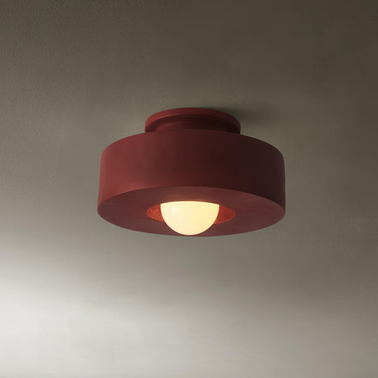 Modern Resin Flush Mount Ceiling Light – 30cm Geometric Design for Indoor Use, Compatible with LED Bulbs