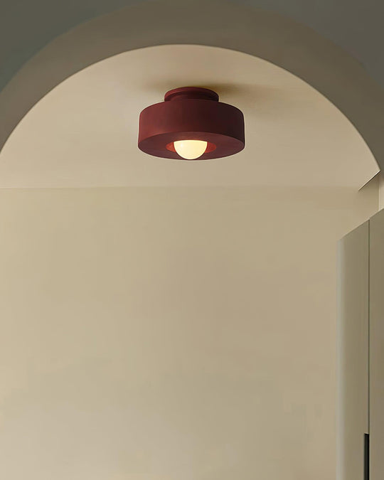 Modern Resin Flush Mount Ceiling Light – 30cm Geometric Design for Indoor Use, Compatible with LED Bulbs