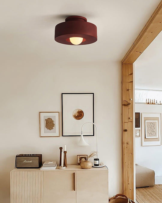 Modern Resin Flush Mount Ceiling Light – 30cm Geometric Design for Indoor Use, Compatible with LED Bulbs