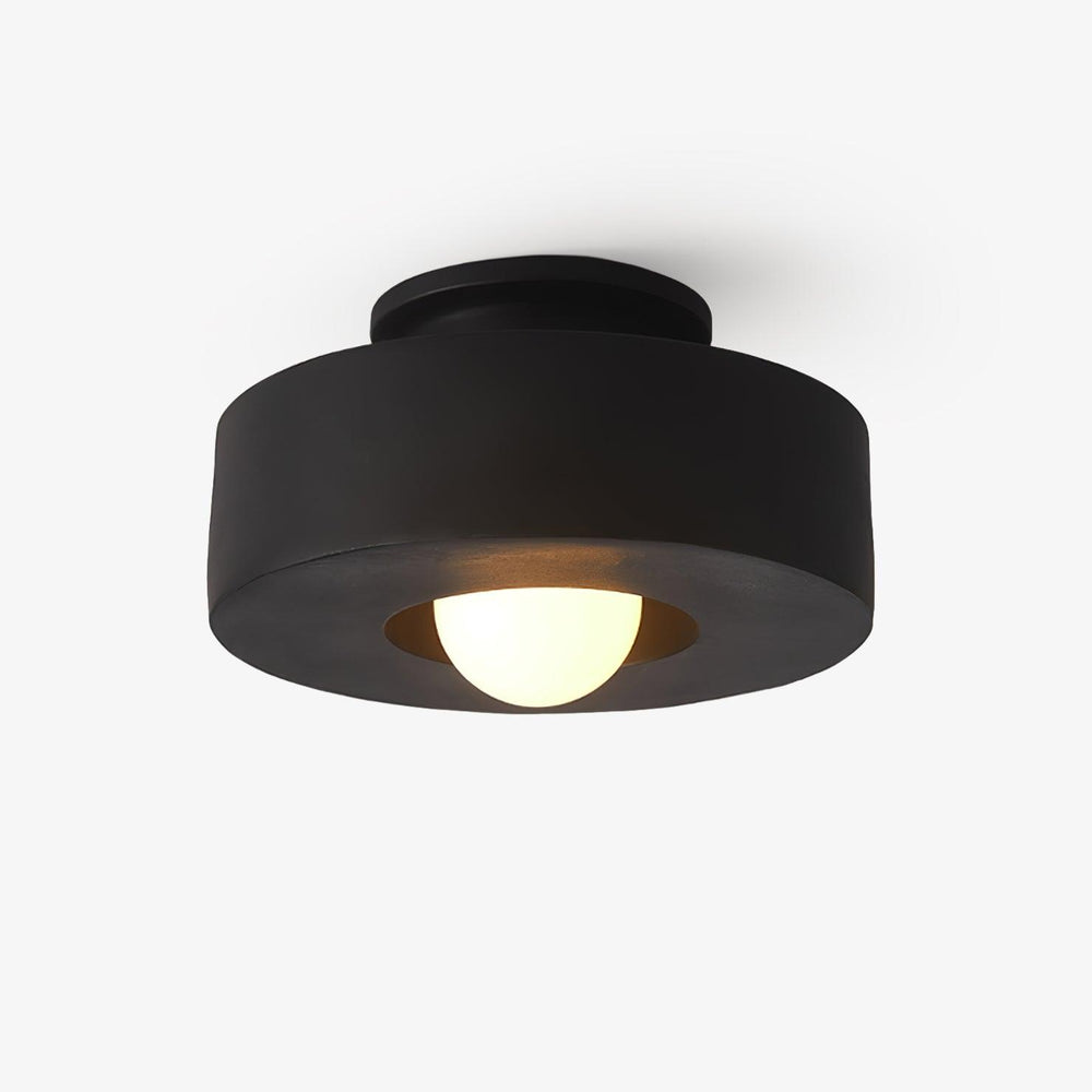 Modern Resin Flush Mount Ceiling Light – 30cm Geometric Design for Indoor Use, Compatible with LED Bulbs