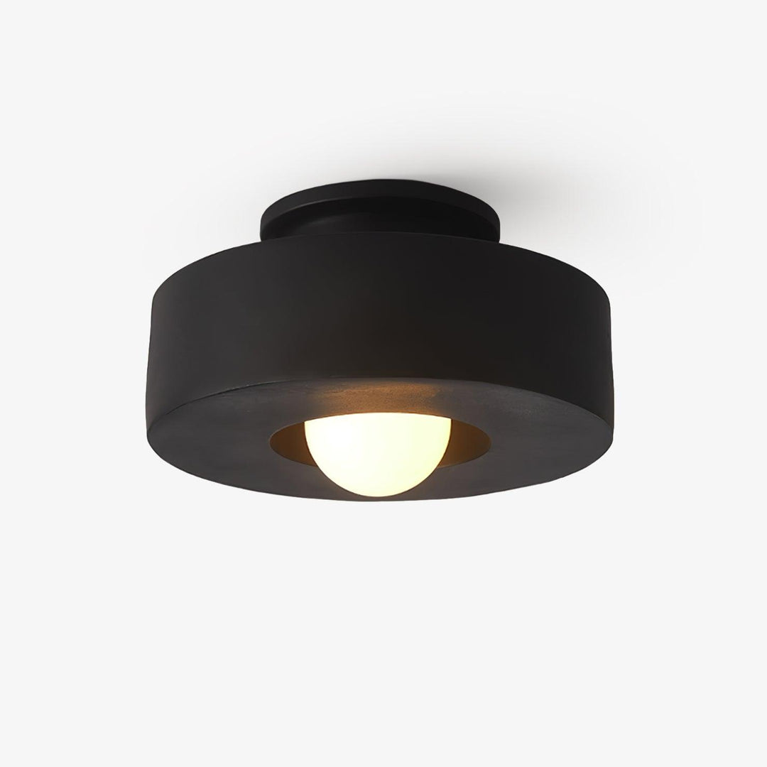 Modern Resin Flush Mount Ceiling Light – 30cm Geometric Design for Indoor Use, Compatible with LED Bulbs