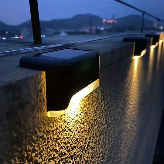 Solar Waterproof Outdoor Stair Lights with Dusk to Dawn Sensor – Energy-Efficient LED Solar Lights for Garden and Patio
