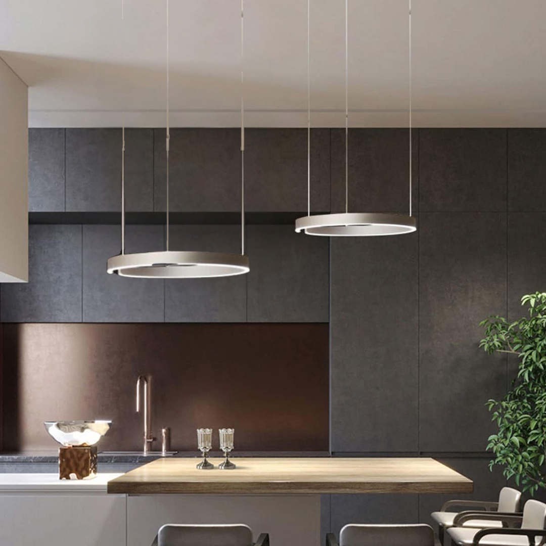 Variant image for Modern Circle LED Pendant Light – Sleek Metal Ceiling Light Fixture for Contemporary Hanging Illumination, 40cm/60cm/80cm Options-4