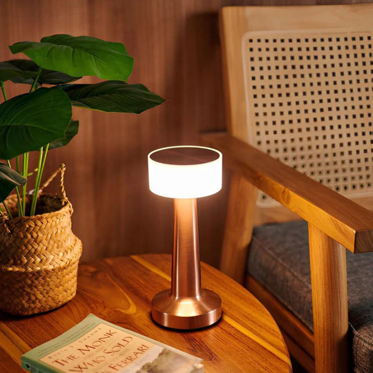 Restaurant Bar Table Lamp | Durable Iron | Adjustable Brightness | Cordless + Portable