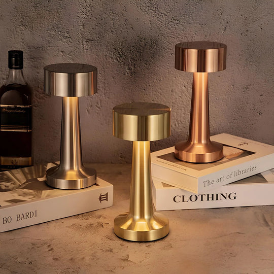 Restaurant Bar Table Lamp | Durable Iron | Adjustable Brightness | Cordless + Portable