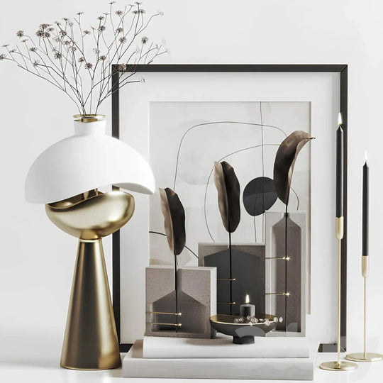 Sculpted Cordless Table Lamp with Dimmable Touch Control – Portable Design for Bedside or Living Room Lighting