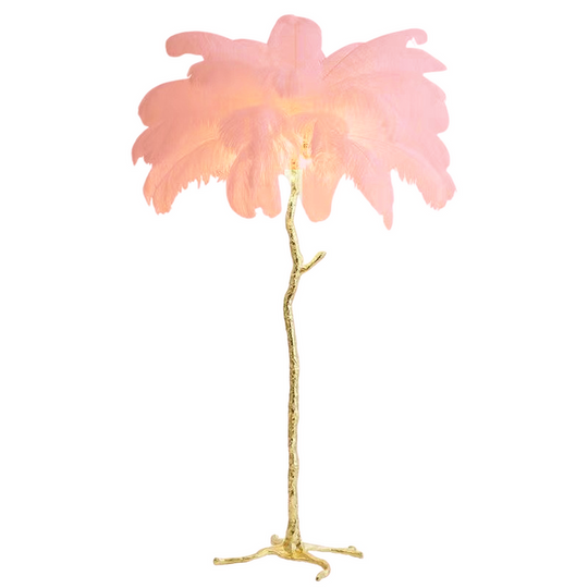 Luxury Gold Nordic Ostrich Feather Floor Lamp – Elegant & Stylish Lighting