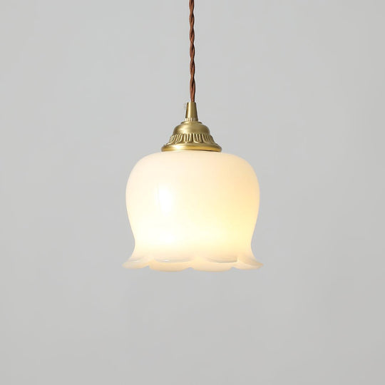 Variant image for Elegant Brass and Resin Pendant Lamp – Lily of the Valley Ceiling Light Fixture, Adjustable Height, Indoor Use-2
