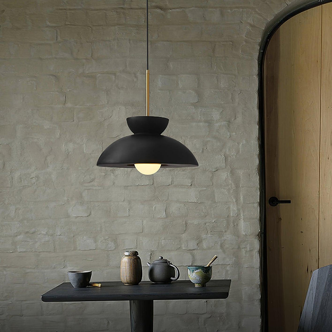 Lampe Suspendue Noire Moderne – Luminaire Plafonnier en Résine Unique pour Cuisine et Salle à Manger – Éclairage Suspendu à Hauteur Réglable