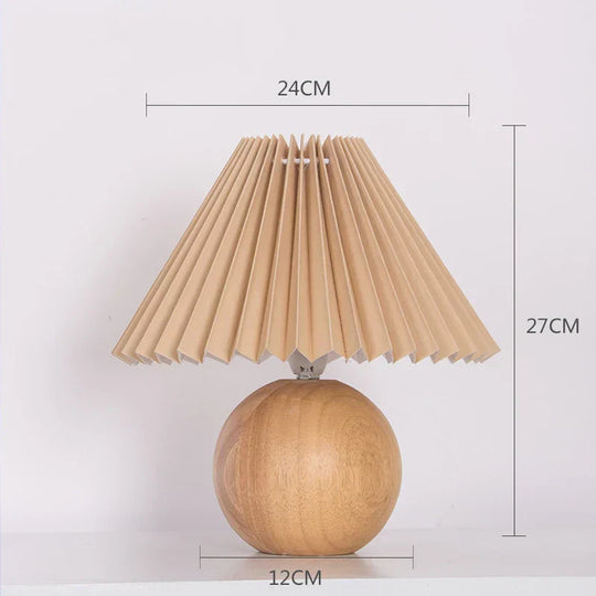 Vintage Pleated Shade Table Lamp – Elegant Retro Nightstand Lighting