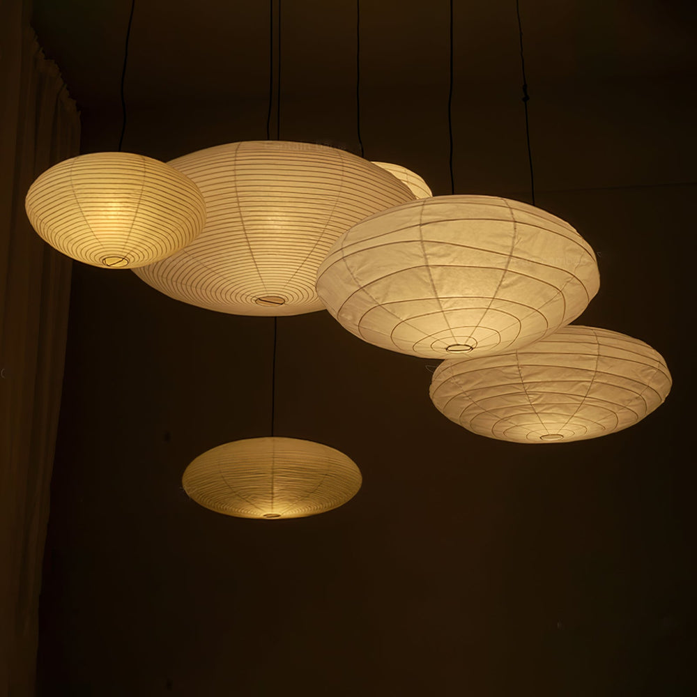 Handmade Washi Paper Pendant Light – 50cm & 60cm Indoor Swag Light for Cozy Ambiance