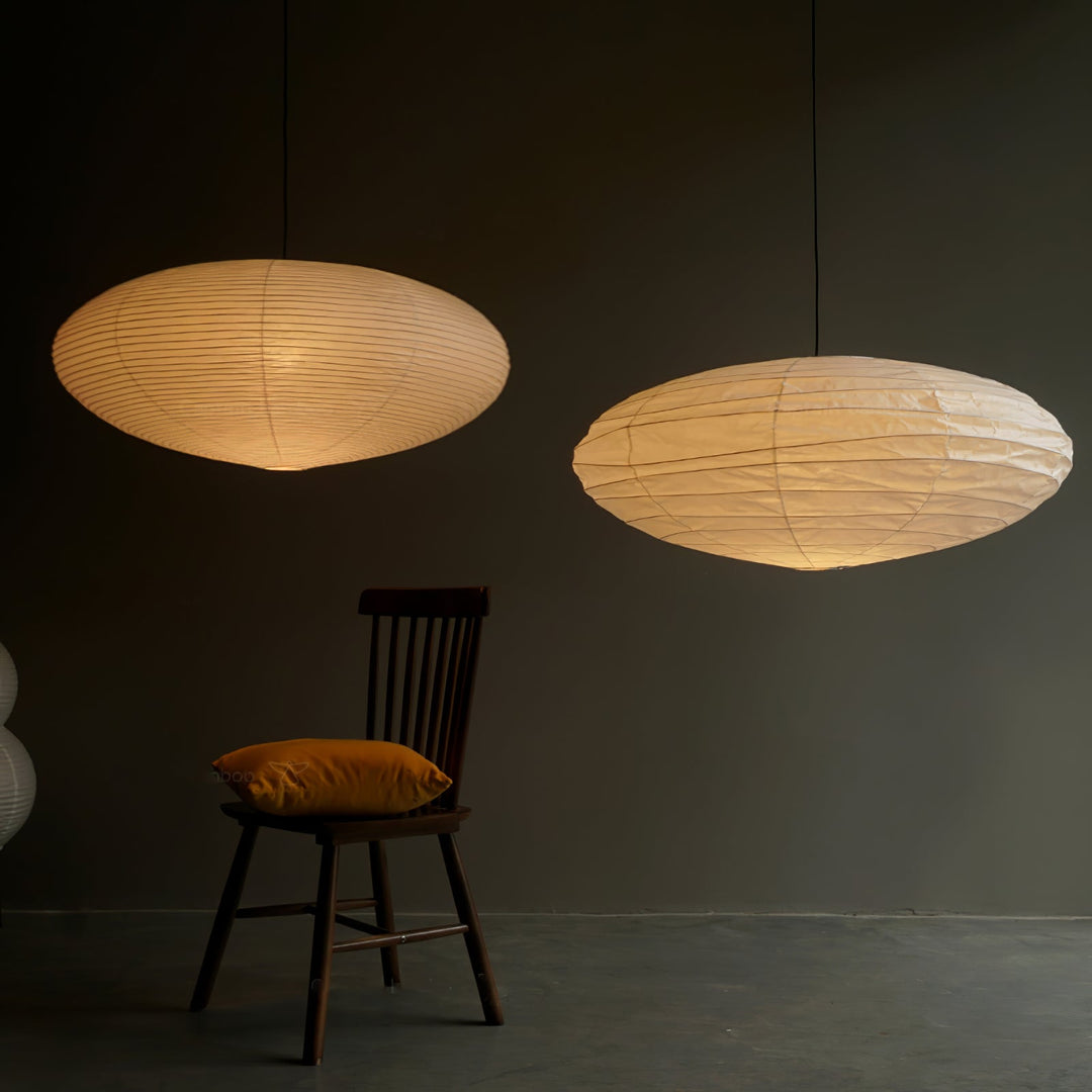 Handmade Washi Paper Pendant Light – 50cm & 60cm Indoor Swag Light for Cozy Ambiance
