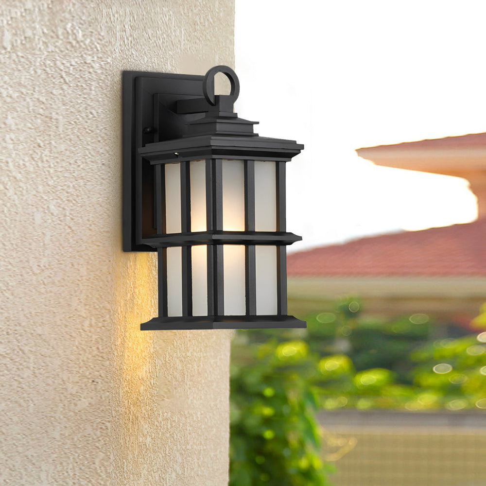 Outdoor Waterproof Black Aluminum Wall Sconce – Vintage Outdoor Wall Light for Garden, Porch, and Entryway