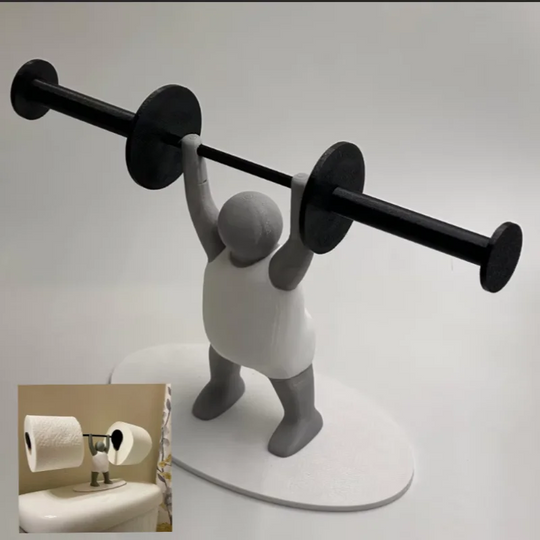 Weightlifter Toilet Paper Holder | Unique and Memorable | Conversation Piece